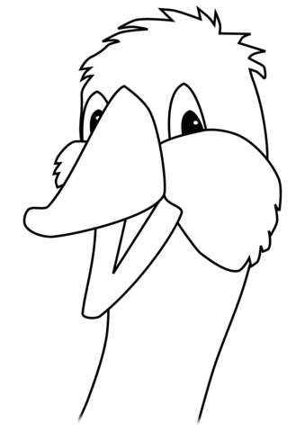 Cartoon Goose Head Coloring Page